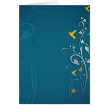 lovely hummingbirds and swirl flower design card
