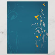 lovely hummingbirds and swirl flower design full color flyer