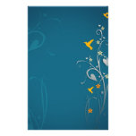 lovely hummingbirds and swirl flower design customized stationery