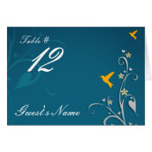 lovely hummingbirds and swirl flower wedding greeting cards