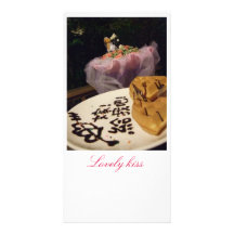 Lovely kiss photo card template