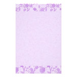 Lovely Lavender Bordered Floral Stationery