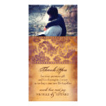Lovely Lilac Grunge Thank You Photo Card