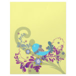 lovely little blue bird vector letterhead