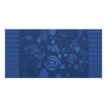 Lovely navy blue roses custom photo card