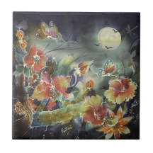 Lovely Night Garden Painting Tiles