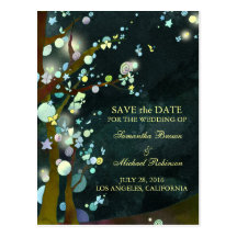 Lovely Night: Wedding Save the Date Postcards