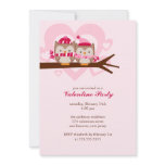 Lovely Owl Couple Valentines Day Party Custom Announcement