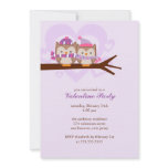 Lovely Owl Couple Valentines Day Party Personalized Announcement
