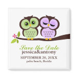 Lovely Owls Save the Date Fridge Magnets