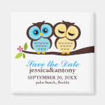 Lovely Owls Save the Date Refrigerator Magnets