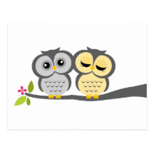 Lovely Owls Wedding Response Cards Post Cards