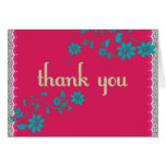 Lovely Pink - Flora Thank You Card cards
