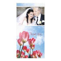 Lovely Pink Tulips and Blue Sky Add your photo Photo Cards