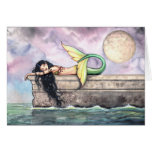 Lovely Sleeping Mermaid Card by Molly Harrison