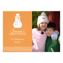 Lovely Snowman Christmas Card (Gold) Invite