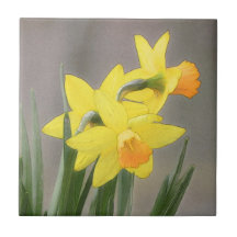 Lovely Spring Daffodils Ceramic Tile