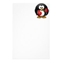 Lovely Valentine Penguin Custom Stationery
