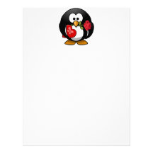 Lovely Valentine Penguin Personalized Letterhead