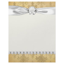lovely vintage distressed gold damask letterhead