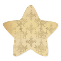 lovely vintage distressed gold damask star stickers