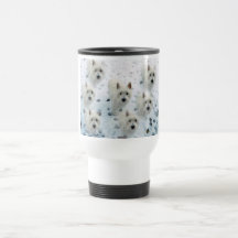 Lovely WESTIES in SNOW Add your own Text Christmas Coffee Mugs