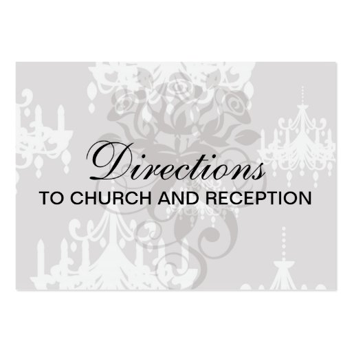 lovely white chandelier damask on grey silver business card templates