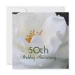 Lovely White Rose 50th Anniversary Invitation
