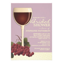 Lovely Wine & Grapes Bridal Shower Invitation