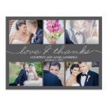 Lovely Writing Wedding Thank You Card - Grey Postcard