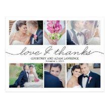 Lovely Writing Wedding Thank You Card - White Postcard