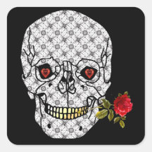 Lover Boy Skull Square Sticker