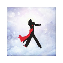 Lovers dancing in the love star stretched canvas prints
