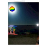 Lovers Under the Gay Pride Moon Greeting Card