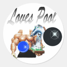 Loves Pool Round Sticker