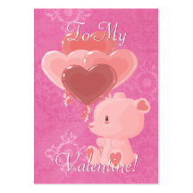 Loving Bear Valentine Cards Business Card Template