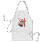 LOVING FLOWERS AND CROSS aprons