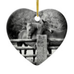 Loving Horses Share Love and Hugs Christmas Tree Ornament