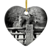 Loving Horses Share Love and Hugs Christmas Tree Ornament