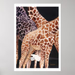 "Low Clearance" Giraffe Wildlife Animal Watercolor Poster
