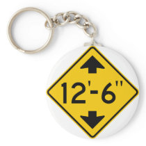 Low Clearance Warning Highway Sign Keychain