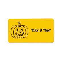 Low Cost Halloween Pumpkin Trick or Treat Labels