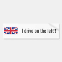 Low Cost Union Jack I Drive On The Left Bumper Bumper Stickers