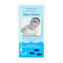 Low Tide Fishing Baby Announcement Photo Cards