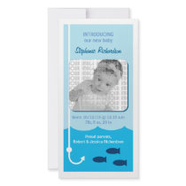 Low Tide Fishing Baby Announcement Photo Cards