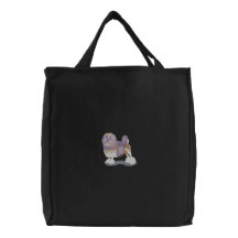 Lowchen Embroidered Tote Bags