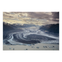 Lowell Glacier flows into the Alsek River in Photo Art
