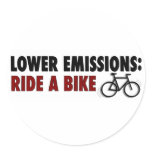 Lower Emissions Ride A Bike Stickers