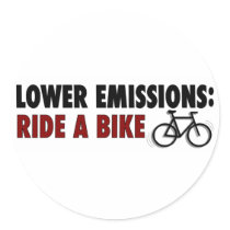 Lower Emissions Ride A Bike Stickers
