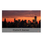 Lower Manhattan Skyline at Twilight, Pink Sky A1 Business Card Template
